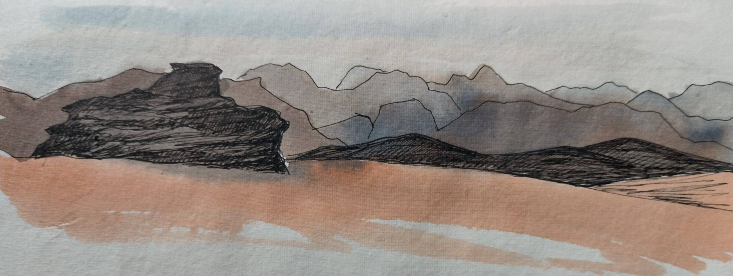 Crumpled mountains sketch