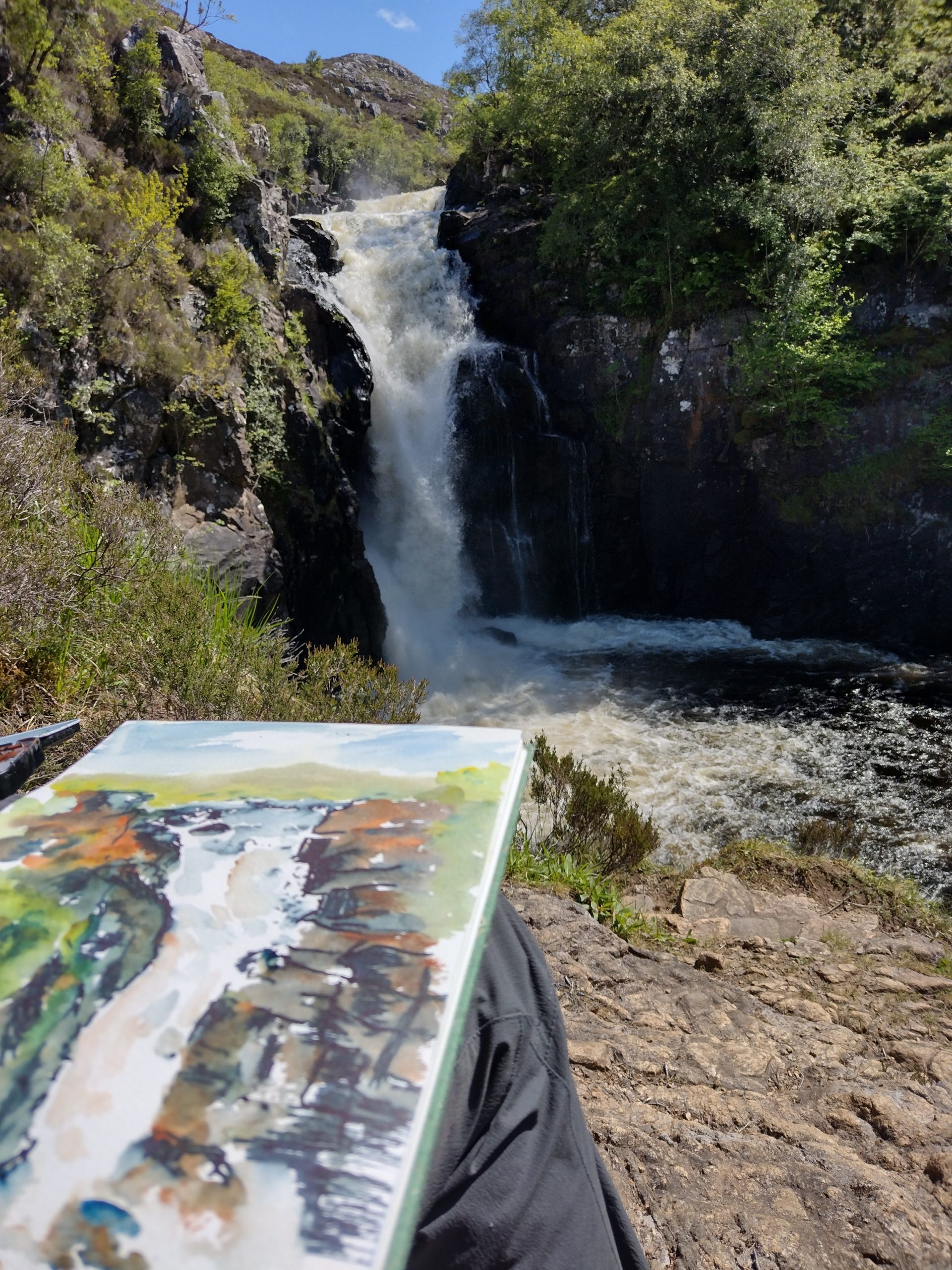 Painting the Kirkaig Falls