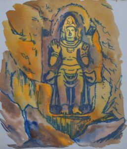 Sketch: Aspiring Buddha rock carving