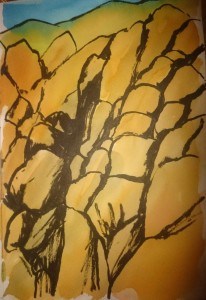 Sketch: Dades rock formations.