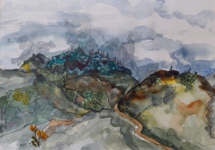 Sketch: Garjonay hillside (Michelle)