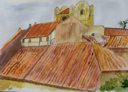 Sketch: Rooftops, Galle fort - Jose