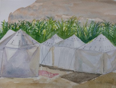 Sketch: Saharan tents (Mary-Rose)