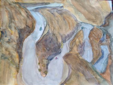 Sketch: Tassie's road, Dades valley
