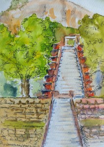 Sketch: Temple stairway, Annette